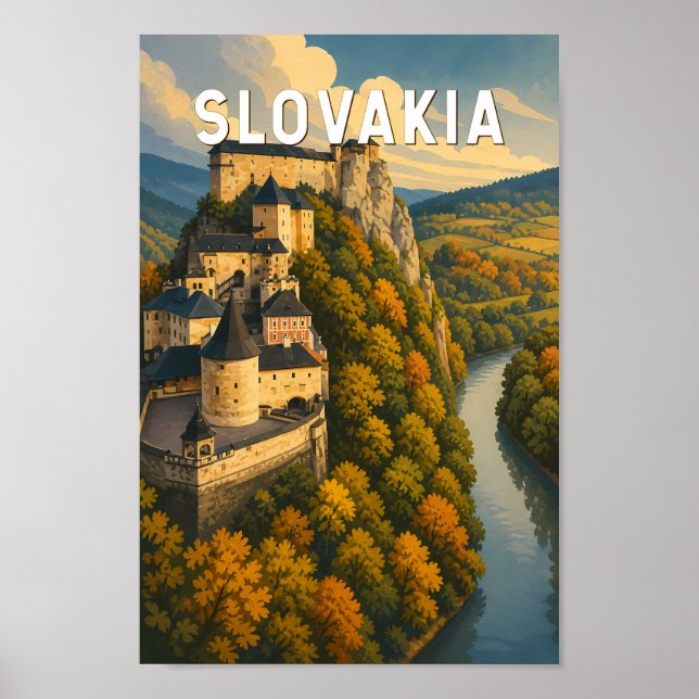 Slovakien Illustration Resa Konst Vintage Poster (Framsidan)