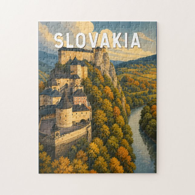 Slovakien Illustration Resa Konst Vintage Pussel (Vertikal)