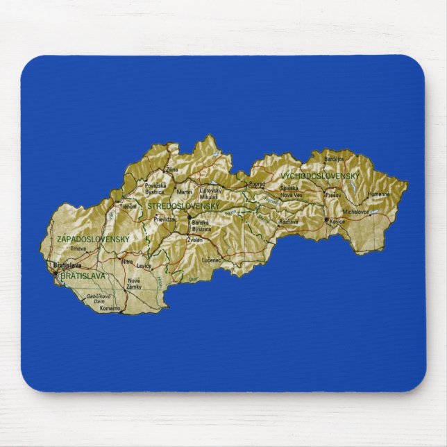 Slovakien karta Mousepad Musmatta (Framsidan)