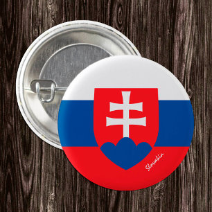 Slovakien, knapp, patriotiskt Slovakien Flagga mod Knapp