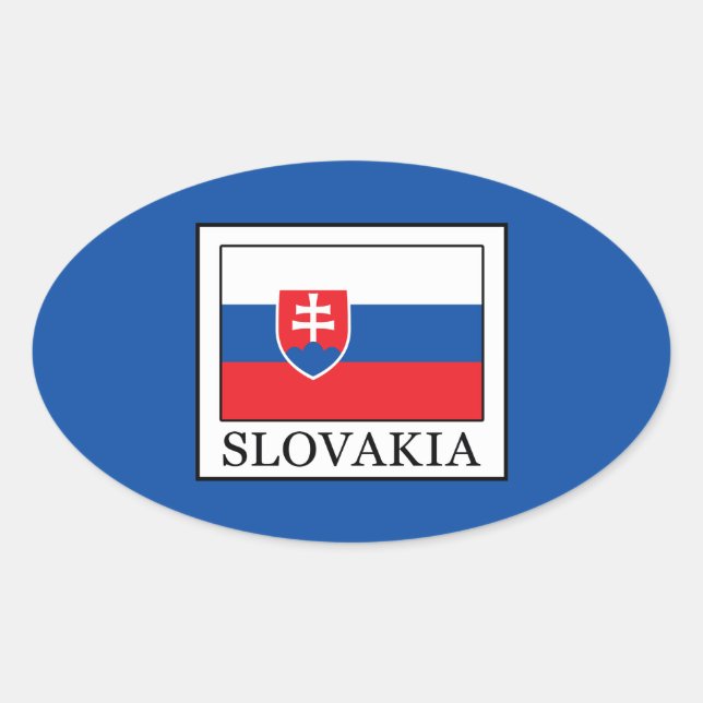 Slovakien Ovalt Klistermärke (Framsida)