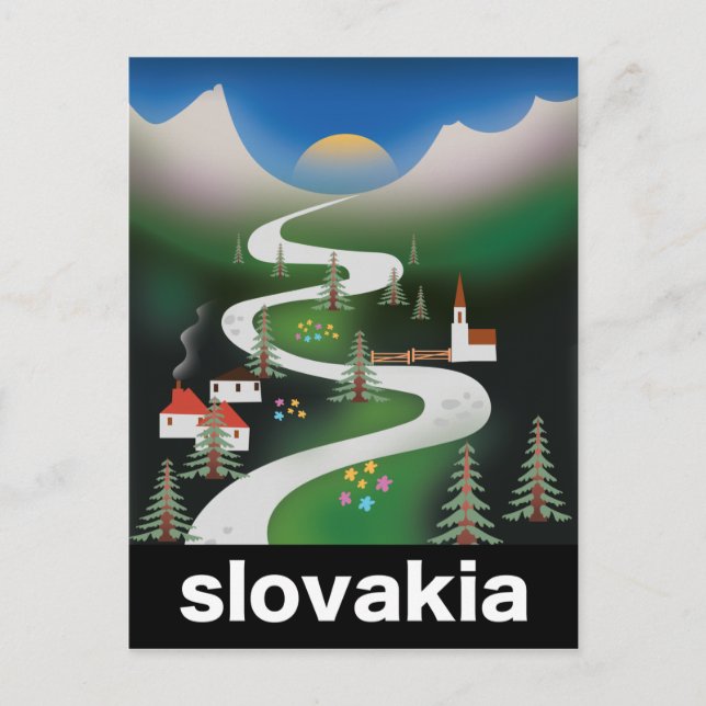 Slovakien reseraffisch vykort (Framsida)
