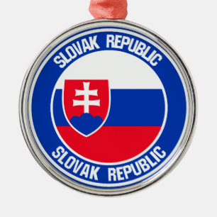 Slovakien Round Emblem Julgransprydnad Metall