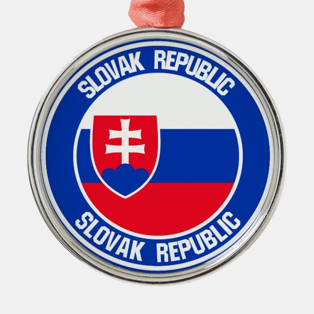 Slovakien Round Emblem Julgransprydnad Metall (Framsidan)
