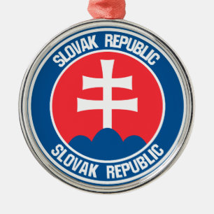 Slovakien Round Emblem Julgransprydnad Metall