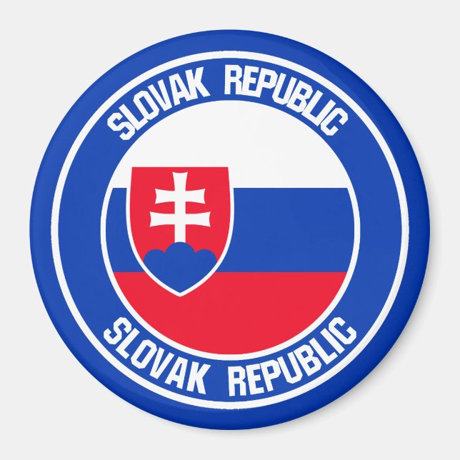 Slovakien Round Emblem Magnet (Framsidan)