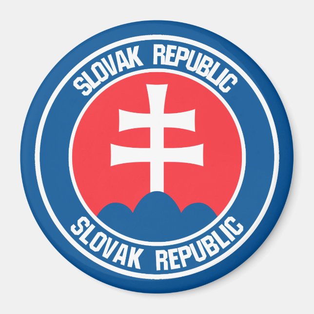 Slovakien Round Emblem Magnet (Framsidan)