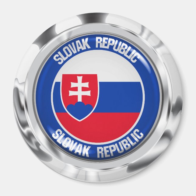 Slovakien Round Emblem Magnet (Framsidan)