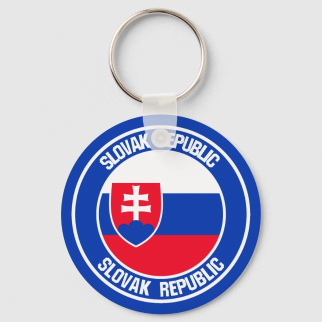 Slovakien Round Emblem Nyckelring (Framsida)