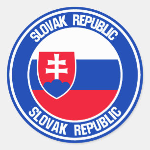 Slovakien Round Emblem Runt Klistermärke