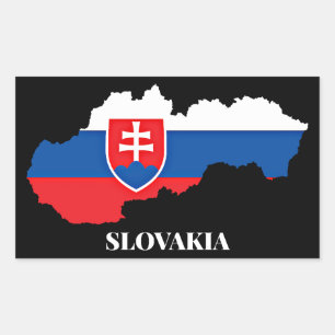 SLOVAKIEN SILHOUETTE, MÄRKT, REKTANGULÄRT KLISTERMÄRKE