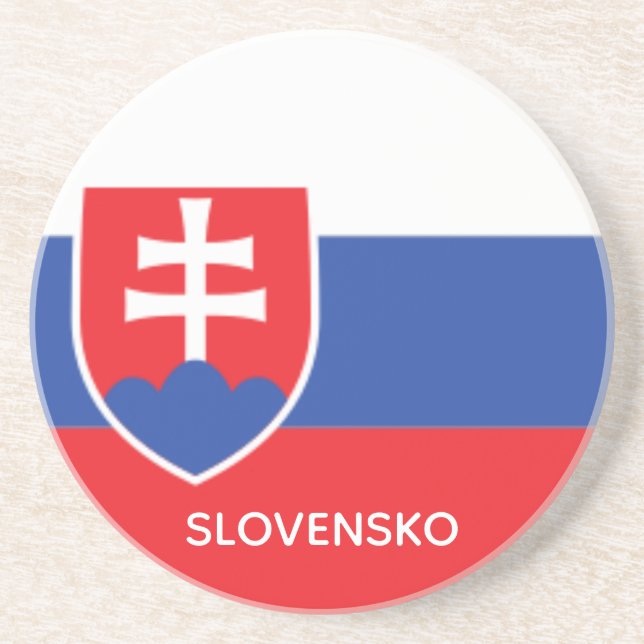 Slovakien Slovakisk Flagga Emblem Europa Underlägg (Framsidan)