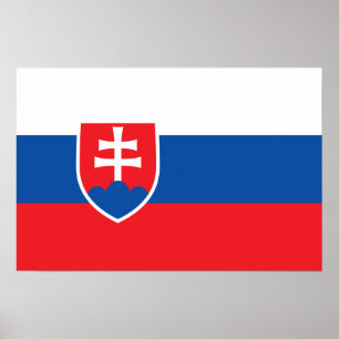 Slovakien - slovakiska Flagga Poster