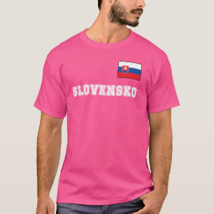 Slovakien - SLOVENSKO med flagga flagga bröstkorg T Shirt