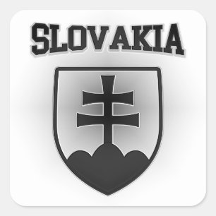 Slovakien vapensköld fyrkantigt klistermärke
