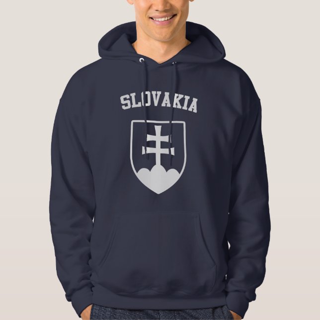 Slovakien vapensköld sweatshirt med luva (Framsida)
