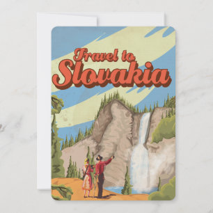 Slovakien Vintage Resa Affisch Inbjudningar