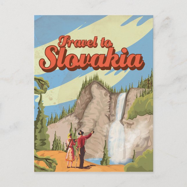 Slovakien Vintage Resemålningaffisch Vykort (Framsida)