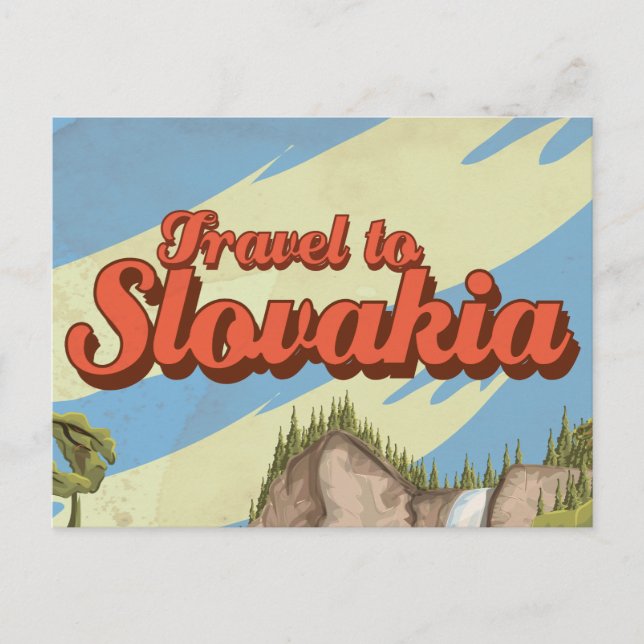 Slovakien Vintage Resemålningaffisch Vykort (Framsida)