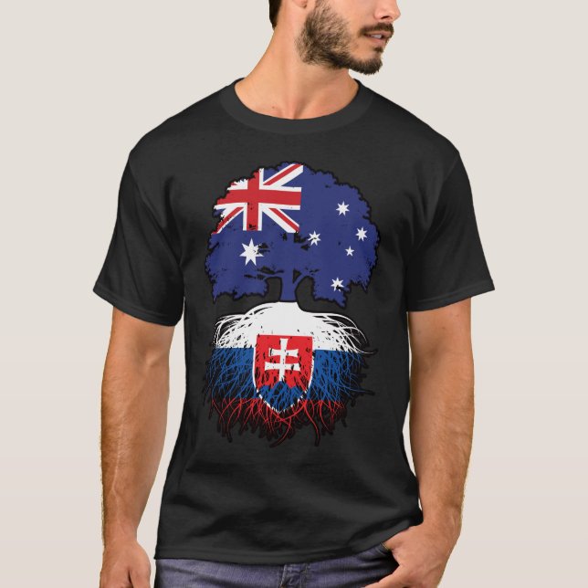Slovakiens australiska australiska Träd-rötter T Shirt (Framsida)