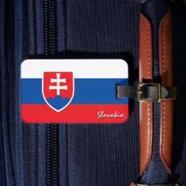 Slovakiens bagagemärken, patriotisk slovakisk Flag Bagagebricka