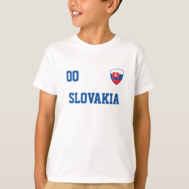 Slovakiens eget namn och nummer i fotboll Jersey T Shirt (Framsida)