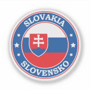 Slovakiens Flagga Circle Emblem Klistermärken