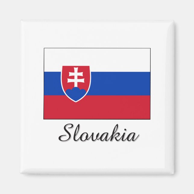 Slovakiens Flagga Design Magnet (Framsidan)