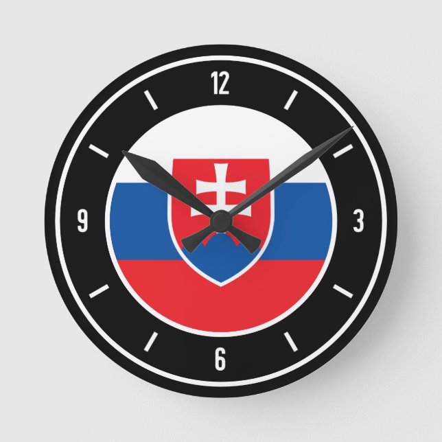 Slovakiens Flagga Elegant Rund Klocka (Framsida)
