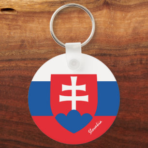 Slovakiens flagga, emblem och Slovakiens helgdag/s Nyckelring