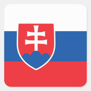 Slovakiens flagga fyrkantigt klistermärke