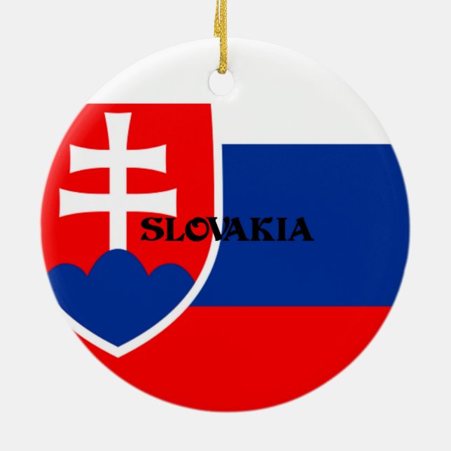 Slovakiens Flagga Julgransprydnad Keramik (Baksidan)