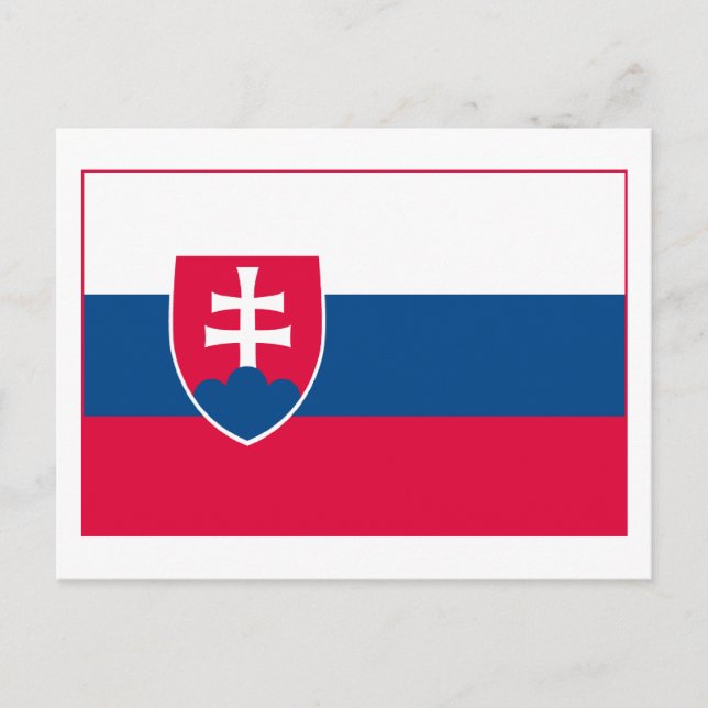 Slovakiens Flagga (lätt) vykort (Framsida)