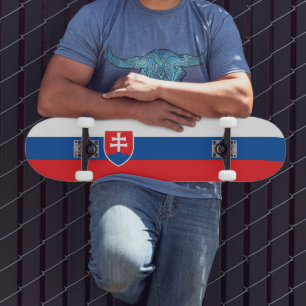 Slovakiens flagga mini skateboard bräda 18,5 cm