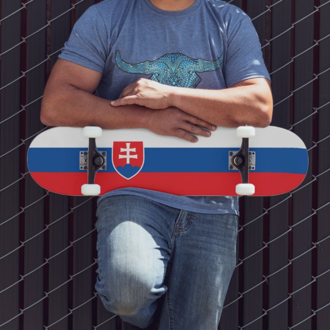 Slovakiens flagga mini skateboard bräda 18,5 cm (Utomhus 3)