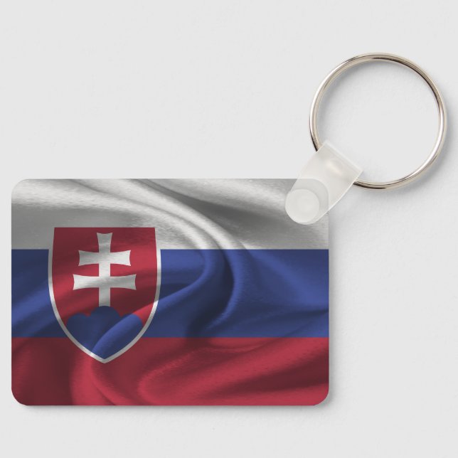 Slovakiens Flagga-nyckelkedja Nyckelring (Framsida)