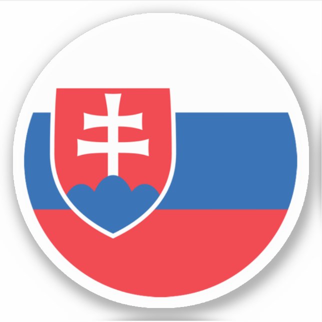 Slovakiens flagga rund dekal (Framsida)
