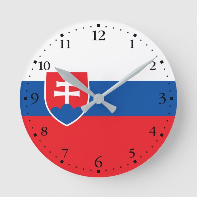 Slovakiens flagga rund klocka (Framsida)