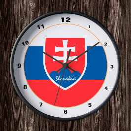 Slovakiens flagga & Slovakien trendig hem / design Rund Klocka