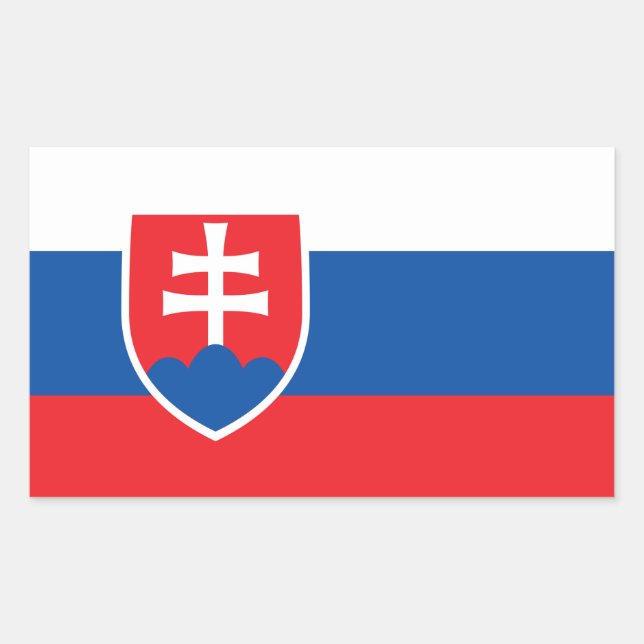 Slovakiens Flagga Stickers* Rektangulärt Klistermärke (Framsida)
