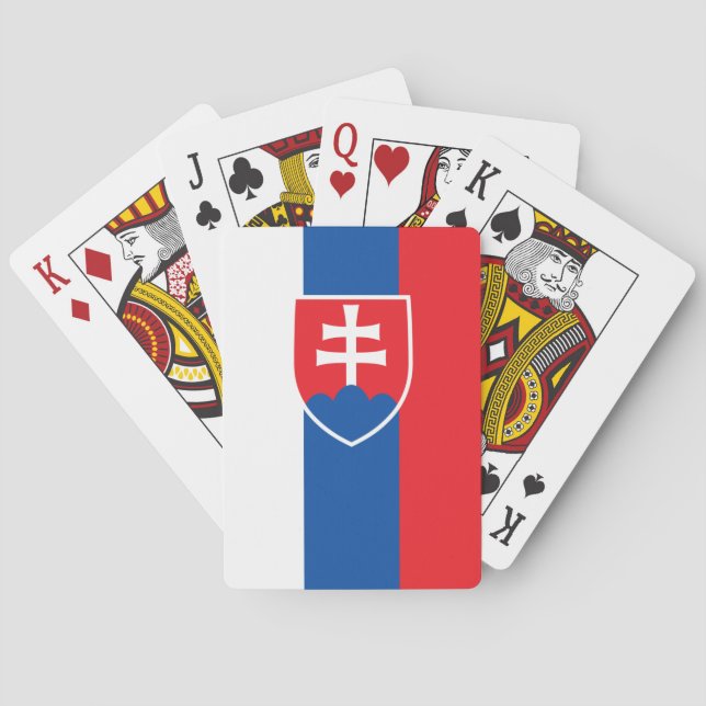 Slovakiens flagga (vertikal variant) casinokort (Baksidan)