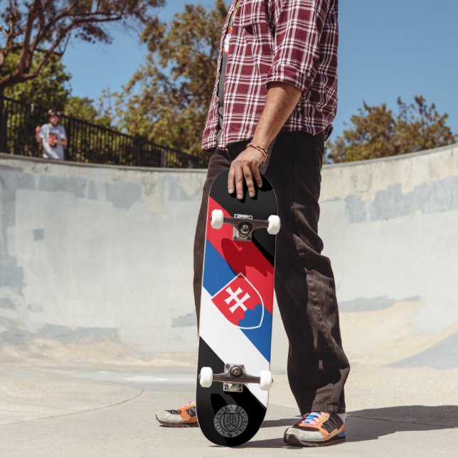 Slovakiens flagga (vertikal variant) mini skateboard bräda 18,5 cm (Utomhus 2)