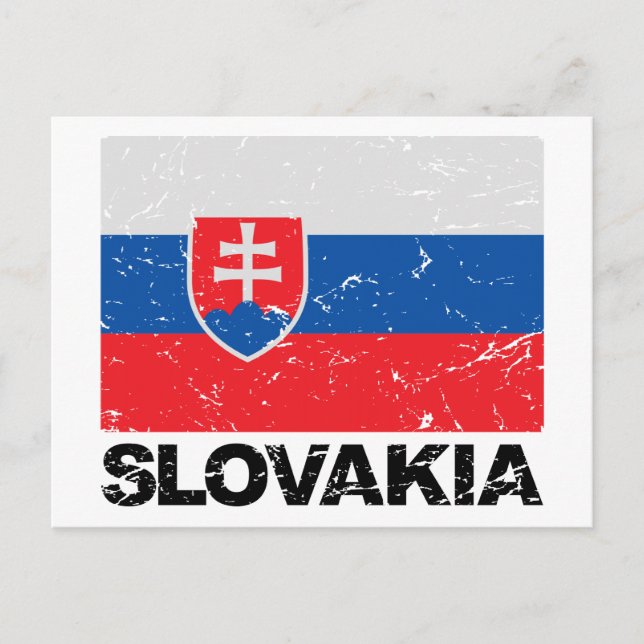 Slovakiens Flagga Vintage Vykort (Framsida)