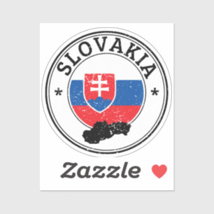 Slovakiens förseglingsetikett Rund Flagga för bärb Klistermärken