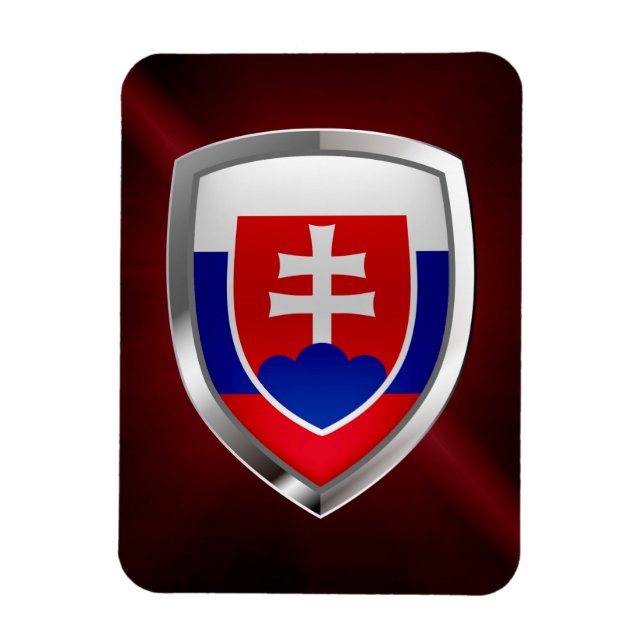 Slovakiens metallemblem magnet (Vertikal)