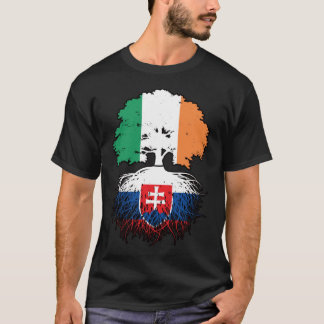 Slovakiens slovakiska Irish Ireland Träd Roots Fla T Shirt