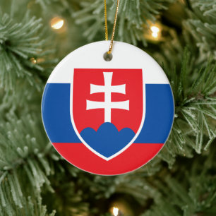 Slovakiens statsvapen julgransprydnad keramik