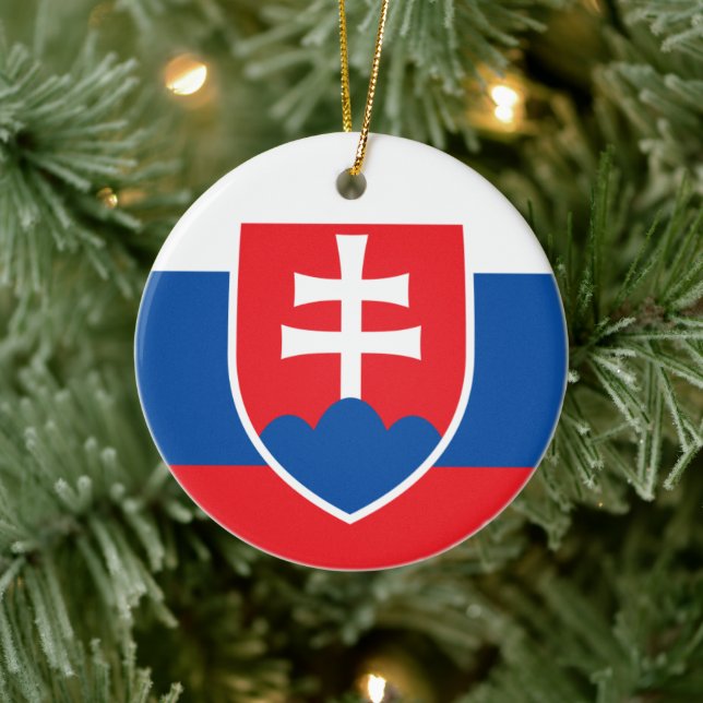 Slovakiens statsvapen julgransprydnad keramik (Träd)