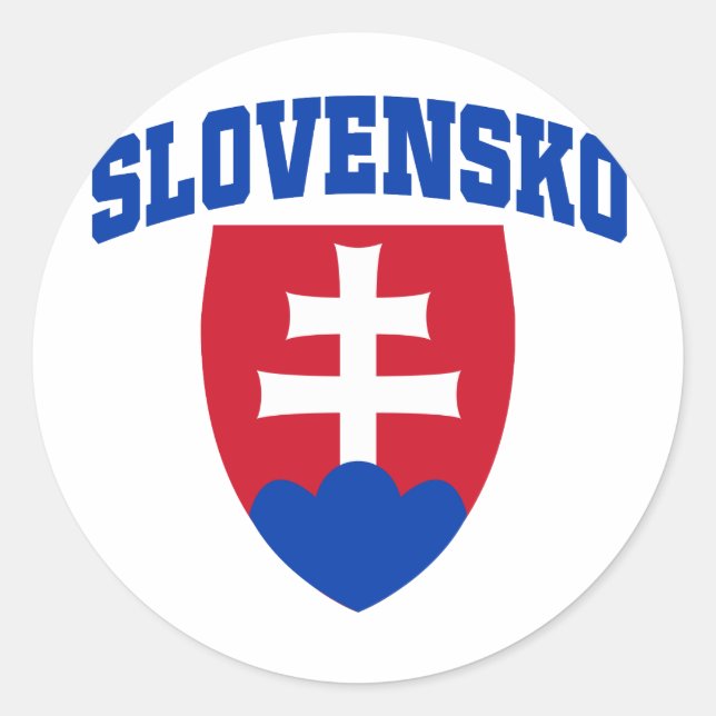 Slovakisk Emblem Runt Klistermärke (Framsida)