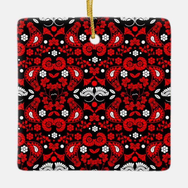 Slovakisk folkart i Land Julgransprydnad Keramik (Framsida)